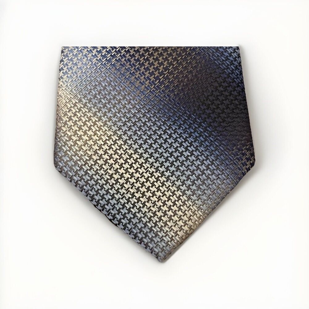 Mario Ferrari Blue Hand Made 100% Polyester Houndstooth Made In China